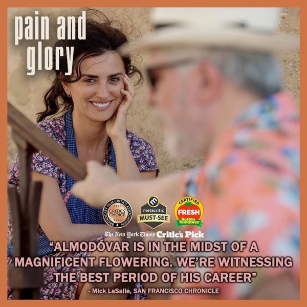 October, 19
🌸 Pain And Glory adds more cities this weekend 🌸 See Pedro Almodóvar's latest masterpiece in theaters now!
